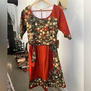 NWT Palava Orange Elsie Floral Dress